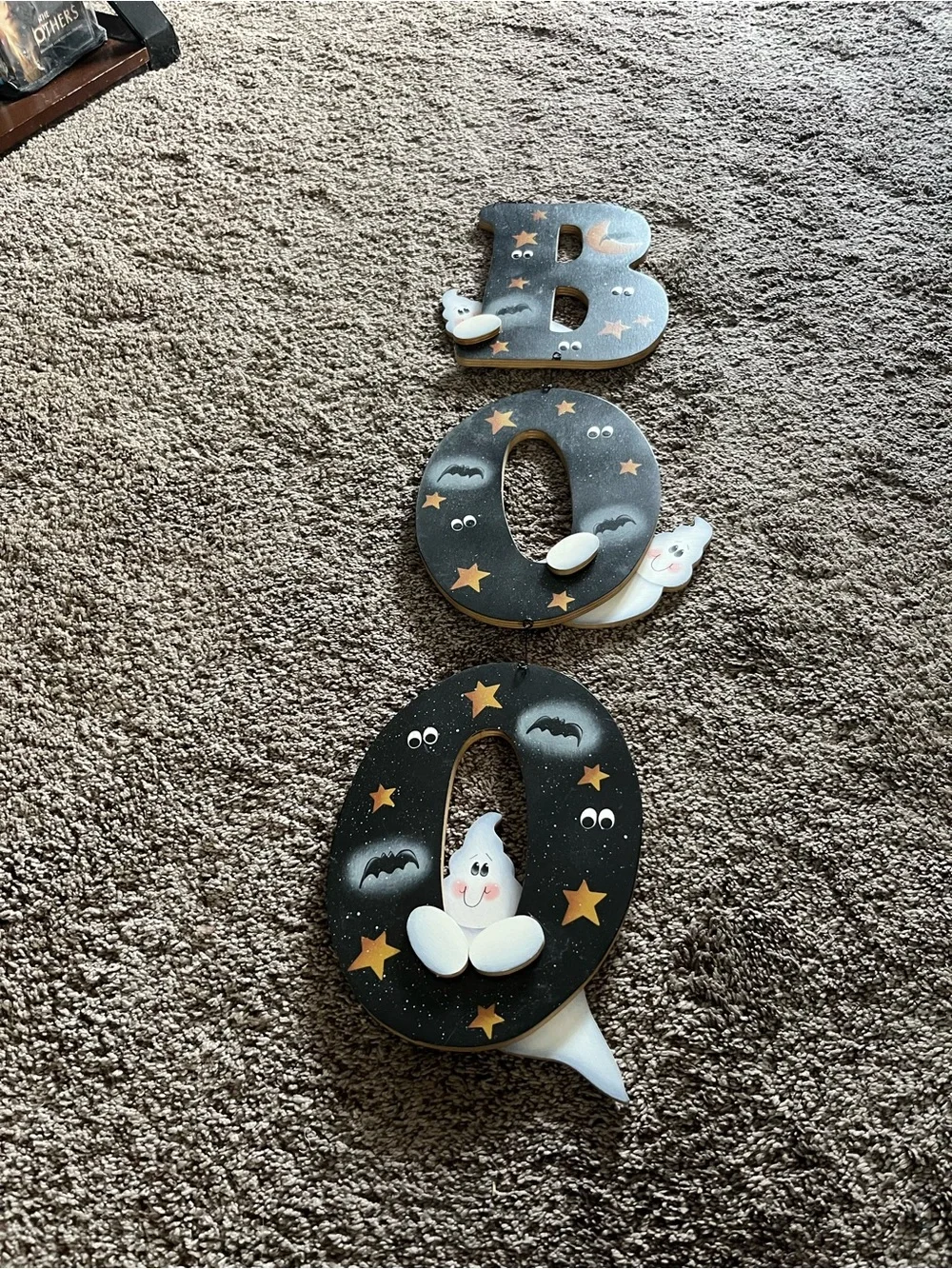 Unbranded Black Halloween 'BOO' Wall Decor with Ghost Accents